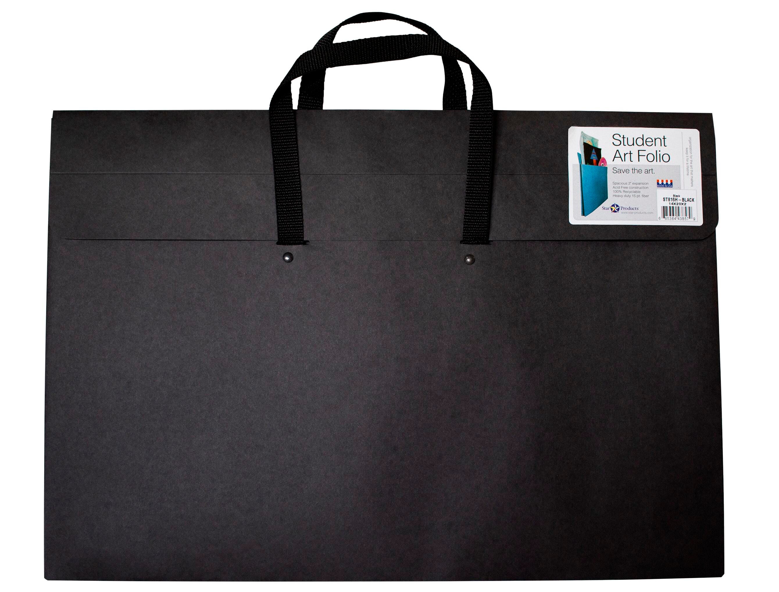 Star Products Student Art Folios with Handles, Black, 20 x 26 x 2 Inches, Item Number 2091005